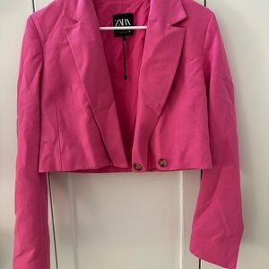 Zara Pink Linen Blazer